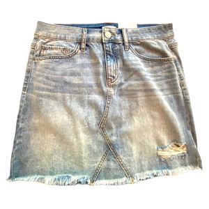 SO Short Denim Skirt Raw Hem